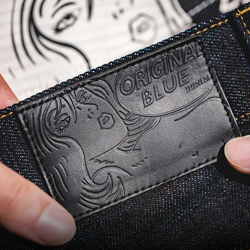NENOKEN | Vintage Selvedge Raw Denim Jeans - 13,5 oz herenjeans van zwaar katoenen denim, rechte pasvorm, met rits en zakken