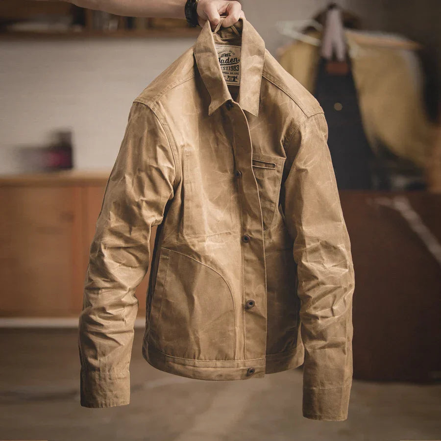 NENOKEN | Rustiek handgemaakt herenjack van canvas en oliewas