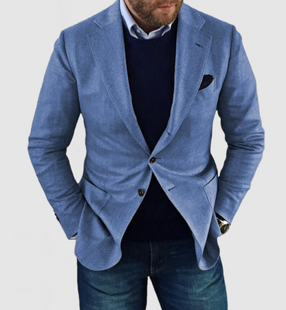 NENOKEN | Herencardigan met casual knopen, zakken en reverskraag, enkelkleurig, lange mouwen
