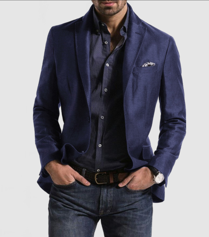 NENOKEN | Herencardigan met casual knopen, zakken en reverskraag, enkelkleurig, lange mouwen